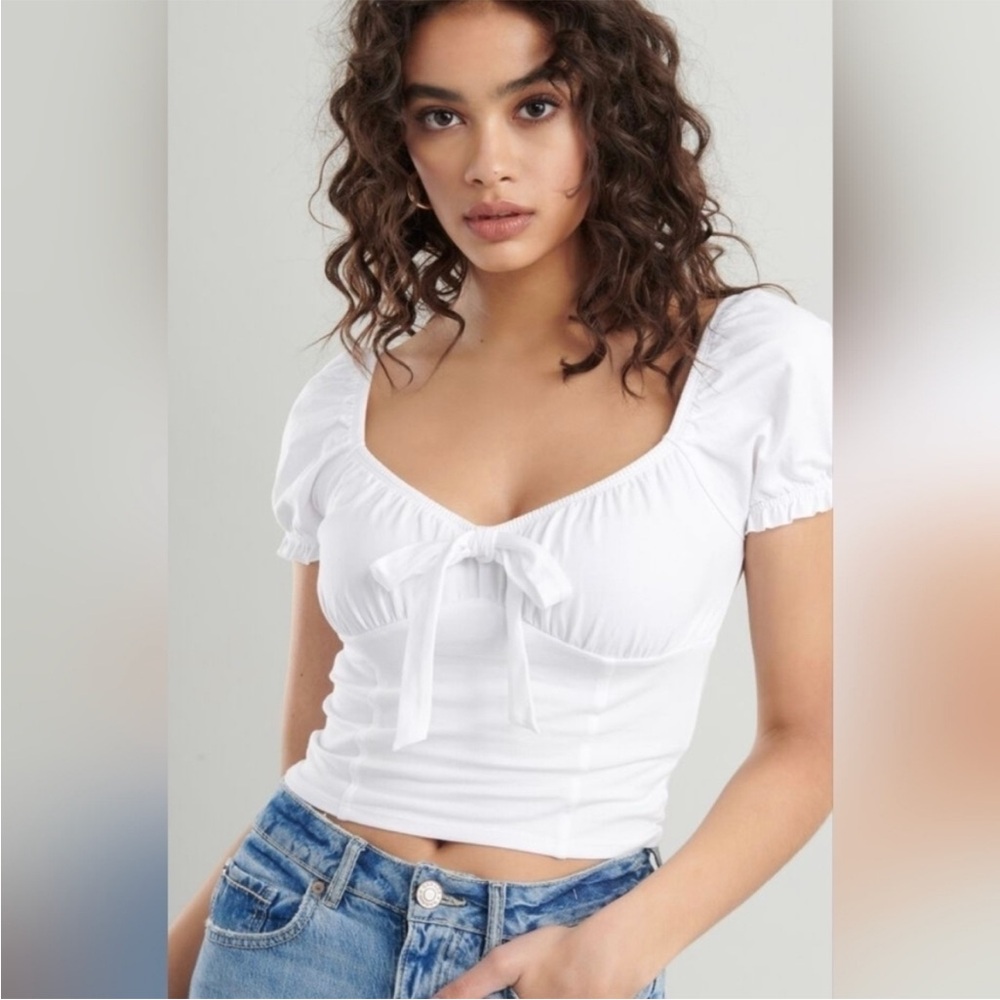 Garage Milkmaid Tie Front Crop Top